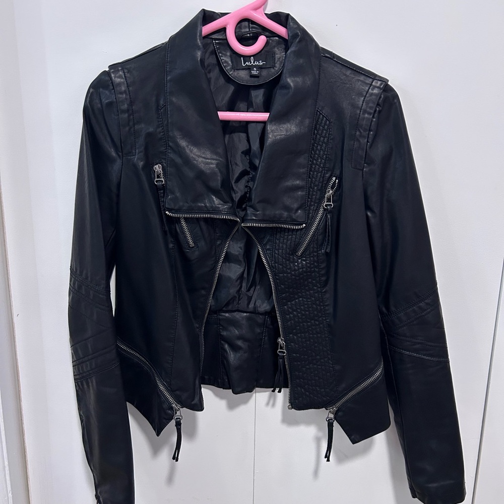 Lulu's Black Vegan Leather Jacket for Women